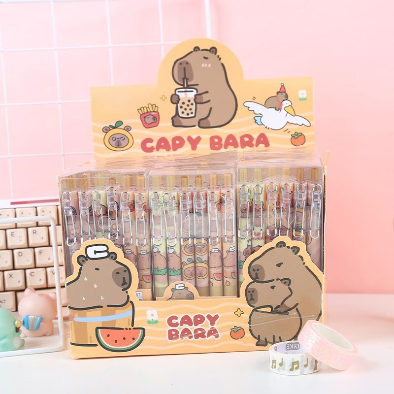 Capybara Kawaii Cartoon Gel Pen Black Ink Student Stationery School Office Supplies Kids Gift