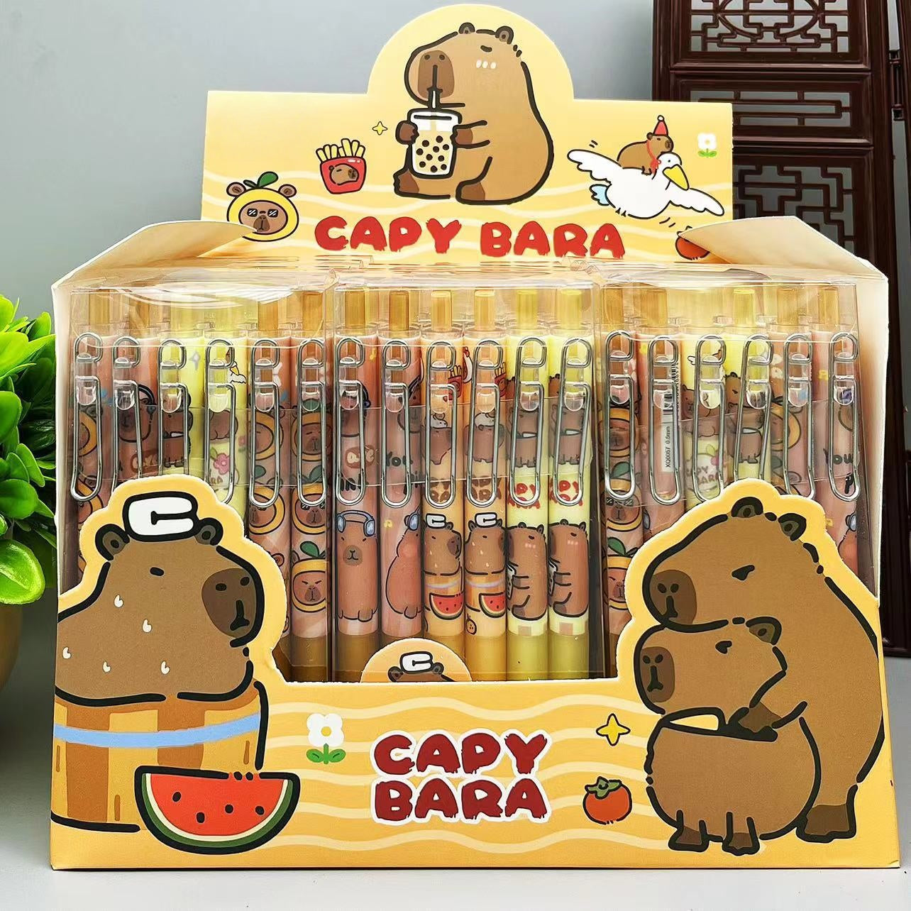Capybara Kawaii Cartoon Gel Pen Black Ink Student Stationery School Office Supplies Kids Gift