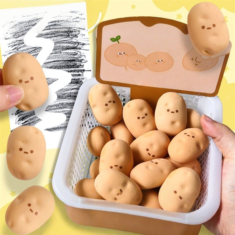 Cute Kawaii Potato Shaped Erasers Creative Writing Correction Tools for School Office Stationery Kids Gifts