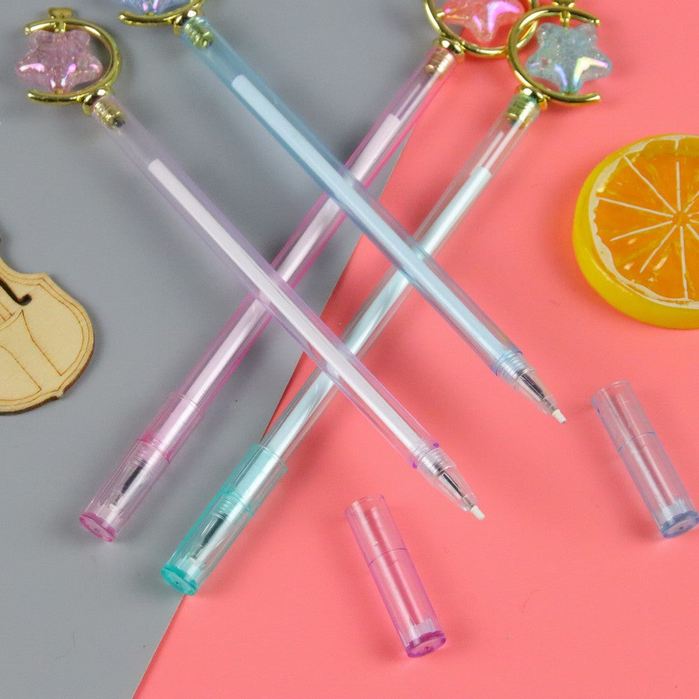 0.5mm Black Ink Gel Pens Smooth Writing Cute Star Magic Wand Stationery for School Supplies