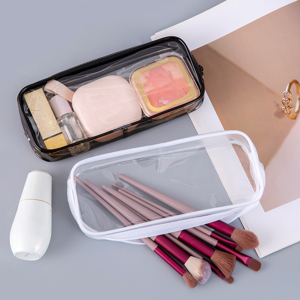 Cute Transparent PVC Pencil Case Clear Stationery Bag Makeup Storage Pouch for School Office