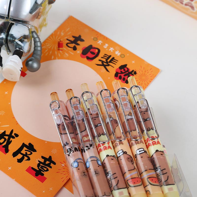 Capybara Kawaii Cartoon Gel Pen Black Ink Student Stationery School Office Supplies Kids Gift