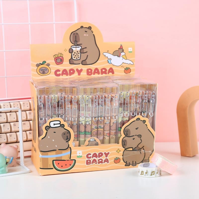 Capybara Kawaii Cartoon Gel Pen Black Ink Student Stationery School Office Supplies Kids Gift