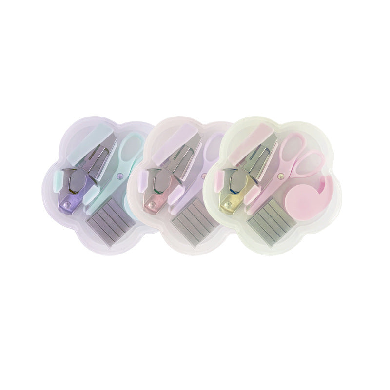 Cute Portable Mini Stationery Kit Flower Shape Case School Office Supply Gift Set for Kids