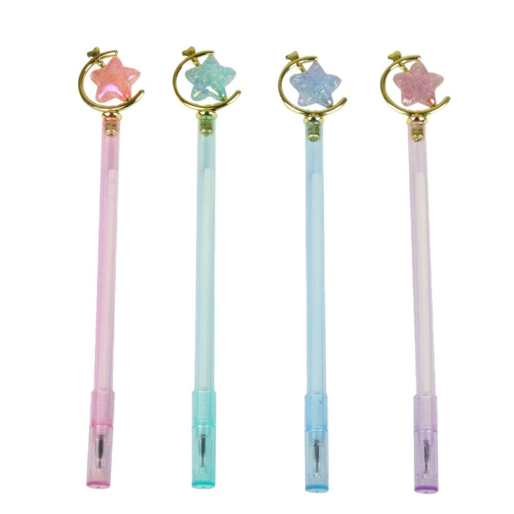 0.5mm Black Ink Gel Pens Smooth Writing Cute Star Magic Wand Stationery for School Supplies
